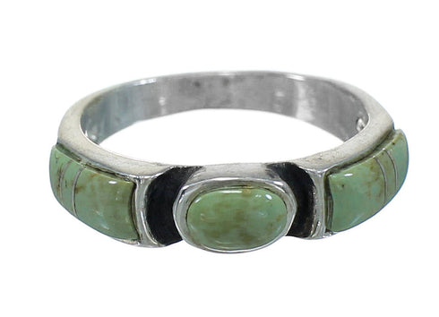 Authentic Sterling Silver And Turquoise Jewelry Ring Size 7-1/4 VX64085